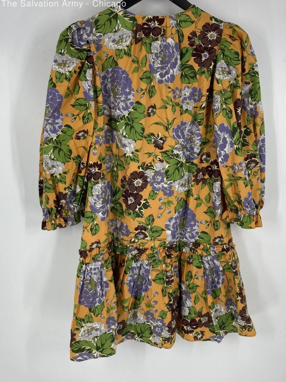 Floral Mustard Long-Sleeve Mini Dress - Picture 5 of 7